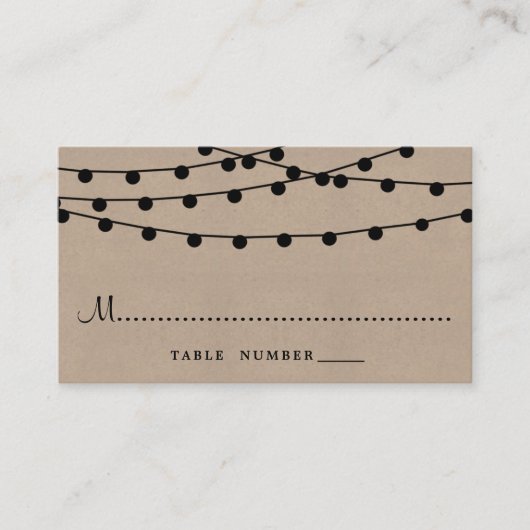 Carte De Placement Collection de Mariages Rustic Kraft (Devant)