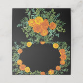 Carte De Placement Collection Mariage gothique d'Halloween noir et or (Extérieur déplié)