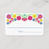 Carte De Placement Coloré Quinceañera Fleurs mexicaines (Devant)