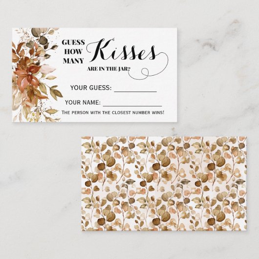 Carte De Placement Combien de baisers Automne Automne Fête des mariée (Devant / Derrière)