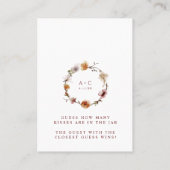 Carte De Placement Combien De Baisers Fête des mariées Jeu Terracotta (Dos)