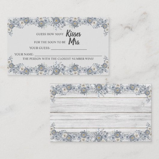 Carte De Placement Combien de baisers pour Mme Shower Grey Game Card (Devant / Derrière)