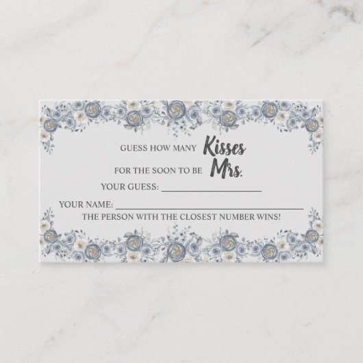 Carte De Placement Combien de baisers pour Mme Shower Grey Game Card (Devant)