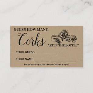 Carte De Placement Combien de Corks Fête des mariées Rustic Game cart