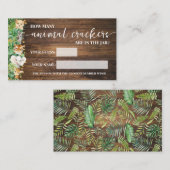 Carte De Placement Combien de crackers animaux Safari Baby Game Card (Devant / Derrière)