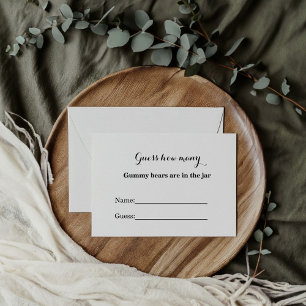 Carte De Placement Combien d'ours gummy dans le jeu de baby shower de