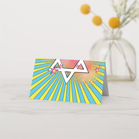 Carte De Placement Comics Comic Book Bar Mitzvah Star de David (Dos)