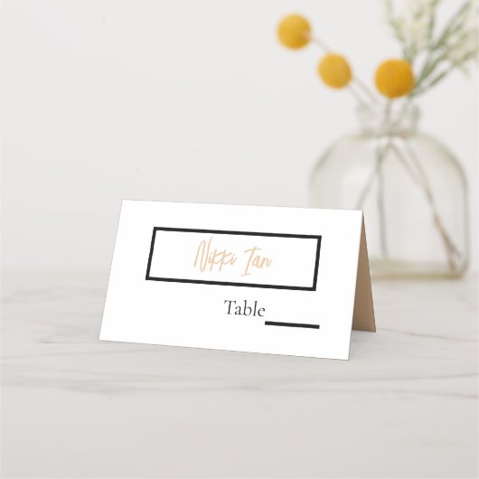 Carte De Placement Conception de mariage personnalisée simple et mini (Devant)