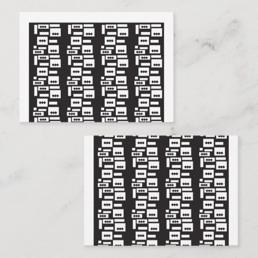 Carte De Placement Conception géométrique blanche symétrique avec cro (Devant / Derrière)