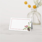 Carte De Placement Cône de pin et Noël de houx (Devant)