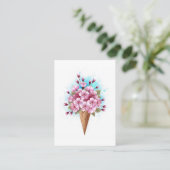 Carte De Placement Cône rose Sakura crème glacée gaufre (Debout devant)
