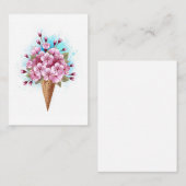 Carte De Placement Cône rose Sakura crème glacée gaufre (Devant / Derrière)