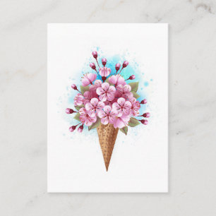 Carte De Placement Cône rose Sakura crème glacée gaufre