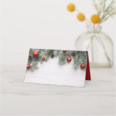 Carte De Placement Cônes et ornements de pin de Noël | Vacances (Devant)