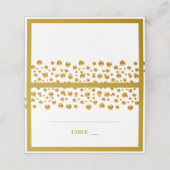 Carte De Placement Confetti en or beau (Extérieur déplié)
