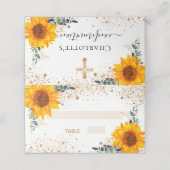 Carte De Placement Confirmation parties scintillant d'or de tournesol (Extérieur déplié)