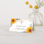 Carte De Placement Confirmation parties scintillant d'or de tournesol (Dos)