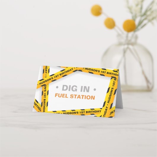 Carte De Placement Construction Anniversaire Coureur de table - Dépou (Devant)