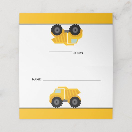 Carte De Placement Construction de camions de pompage Anniversaire (Extérieur déplié)