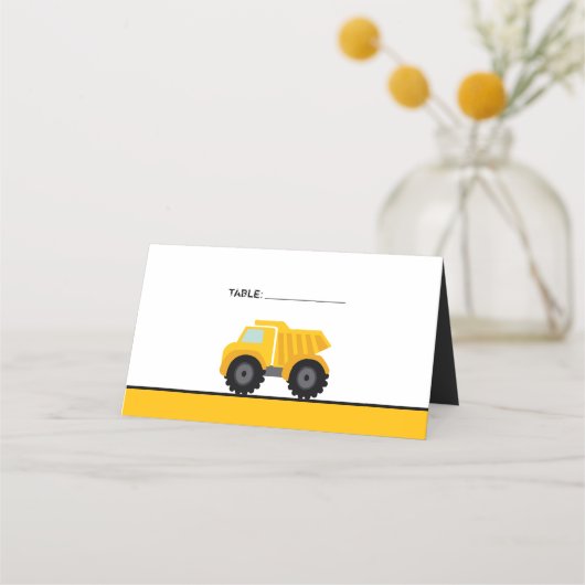 Carte De Placement Construction de camions de pompage Anniversaire (Dos)