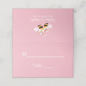 Carte De Placement Convient À Être Élégant Mariage rose (Extérieur déplié)