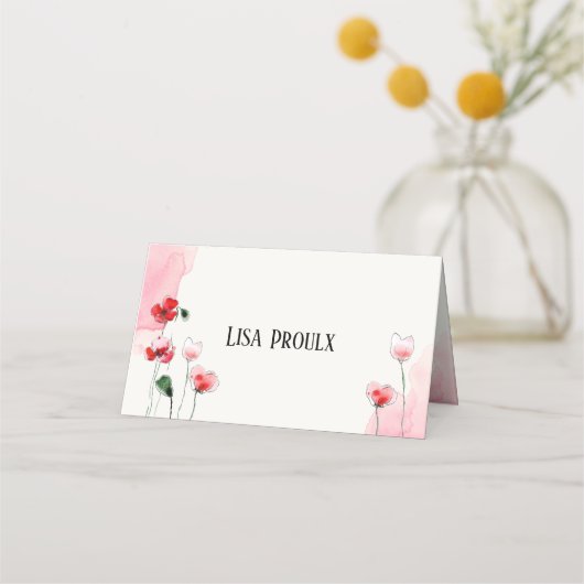 Carte de placement "Coquelicots" (Devant)