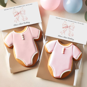 Carte De Placement Coquette Bow rose Anniversaire Favoriser le topper