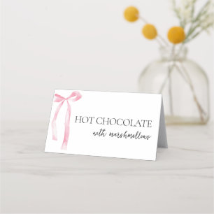 Carte De Placement Coquette Pink Bow Buffet Étiquette alimentaire
