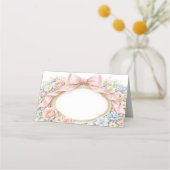 Carte De Placement Coquette Rose Bow Floral (Devant)