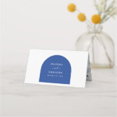 Carte De Placement Coquilles de palourdes bleues Mariage sur la plage (Dos)