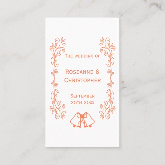 Carte De Placement Coral Bells Scrollwork Design Mariage (Dos)