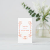 Carte De Placement Coral Bells Scrollwork Design Mariage (Debout devant)