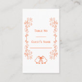 Carte De Placement Coral Bells Scrollwork Design Mariage (Devant)