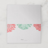 Carte De Placement Coral et Mint Dahlia Mariage floral (Extérieur déplié)