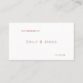 Carte De Placement Coral Floral Wedding (Dos)