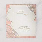 Carte De Placement Coral Gold Marocain Arabe Nights Numéro de table (Extérieur déplié)