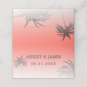 Carte De Placement Coral Tropical Palm Tree Beach Mariage (Extérieur déplié)