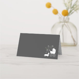 Carte De Placement Corgi Chien Baby shower Chien Chien Chien Gris Gri