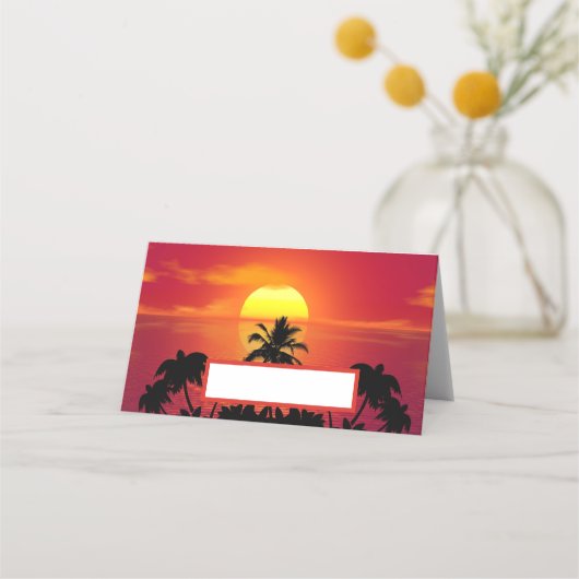 Carte De Placement Coucher de soleil tropical (Devant)