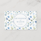 Carte De Placement Couleur bleue fleur sauvage fleurs mariage rustiqu (Dos)