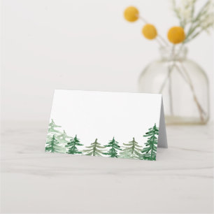 Carte De Placement Couleur d'eau romantique Mariage de bois
