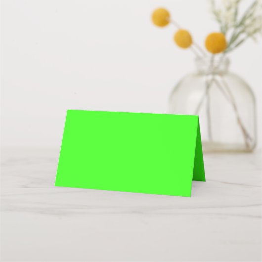 Carte De Placement Couleur solide verte néon (Devant)