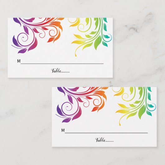 Carte De Placement Couleurs arc-en-ciel feuille de défilement LGBT ma (Devant / Derrière)