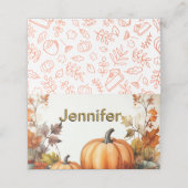 Carte De Placement Couleurs de automne Thanksgiving Dîner (Extérieur déplié)