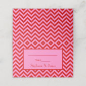 Carte De Placement Couleurs DIY Rose #3 Chevron Rouge Zigzag (Extérieur déplié)