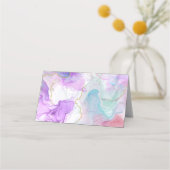 Carte De Placement Couleurs violettes, vertes, roses, élégantes (Dos)