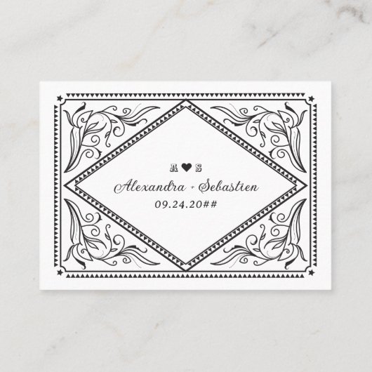 Carte De Placement Country Western Meal Choice Menu Option Mariage (Dos)