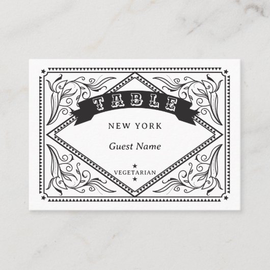 Carte De Placement Country Western Meal Choice Menu Option Mariage (Devant)