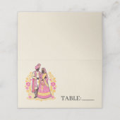 Carte De Placement Couple indien coloré (Extérieur déplié)