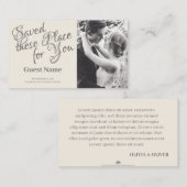 Carte De Placement Couple Mariage baiser en monochrome (Devant / Derrière)